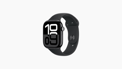 APPLE WATCH S10 GPS, 46MM JET BLACK ALUMINUM CASE WITH BLACK SPORT BAND - Image 1