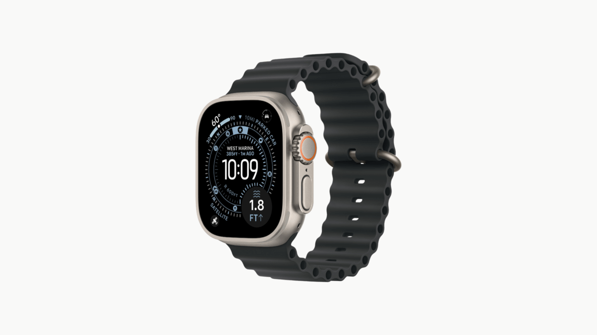 APPLE WATCH ULTRA 3 GPS + CELLULAR, 49MM NATURAL TITANIUM CASE WITH BLACK OCEAN BAND - Image 1